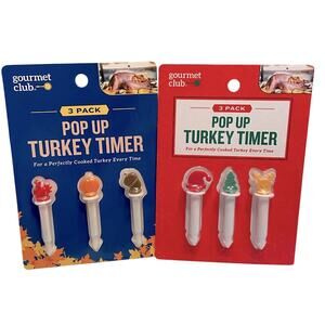 Set of 2 Pop Up Turkey Timers 3 pks Gourmet Club Christmas Thanksgiving Dinner